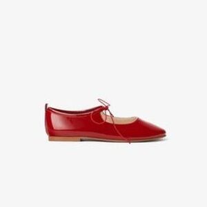 Zara girls red patent leather ballet flat